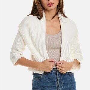 CAbi half circle sweater Cream Open-Front Sweater NEW